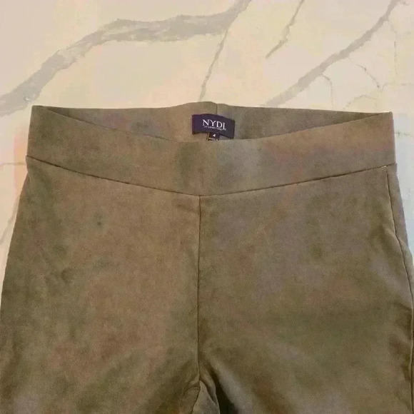 NYDJ Womens Faux Suede Stretch Leggings Tan Brown Size 4 - Picture 2 of 6